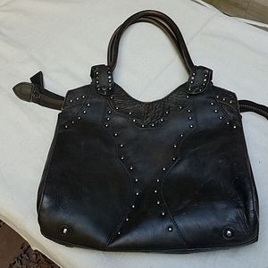 Frye Large Distressed Leather Shoulder Bag